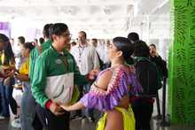 Delegaci&oacute;n de M&eacute;xico fue recibida en Cali con dulces t&iacute;picos y show de salsa Pioneros del Ritmo.
