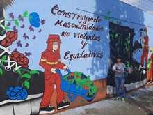 Infraestructura entrega mural &lsquo;Masculinidades no violentas y equitativas&rsquo; para reivindicar rol de la mujer