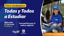 Este mi&eacute;rcoles, la cita es en el Foro Ciudadano de Todas y Todos a Estudiar