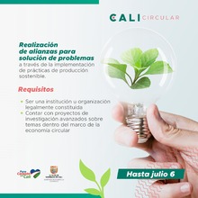 Participa de la convocatoria para fortalecer el ecosistema de Econom&iacute;a Circular de Cali