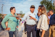 Secretar&iacute;a del Deporte prepara su mural multicolor en el Bulevar de Oriente