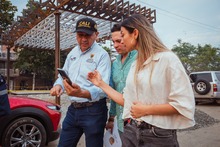 Secretar&iacute;a del Deporte prepara su mural multicolor en el Bulevar de Oriente