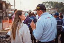 Secretar&iacute;a del Deporte prepara su mural multicolor en el Bulevar de Oriente