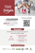 153.000 afiliados a salud subsidiada, sin encuesta Sisb&eacute;n IV, perder&iacute;an este beneficio