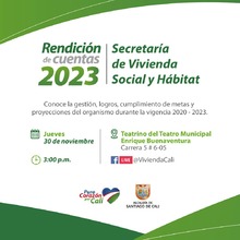 Secretar&iacute;a de Vivienda rendir&aacute; cuentas el pr&oacute;ximo 30 de noviembre