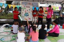  La lluvia, un especial regalo para la Tierra, durante el d&iacute;a de su conmemoraci&oacute;n en la Ciclovida de Cali