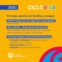 La Ciclovida del domingo 14 de julio se vivir&aacute; con orgullo nacional y pasi&oacute;n por la tricolor