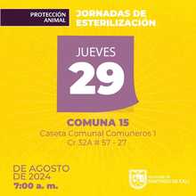 Jornadas de esterilizaci&oacute;n Comuna 15 &ndash; Caseta Comunal Comuneros 1 Cr 32&ordf; # 57 - 27 