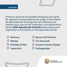 Alcald&iacute;a de Cali hace llamado para buscar soluciones al paro de  transportadores