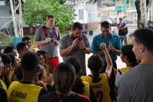 Ni&ntilde;os del programa &lsquo;Deporvida&rsquo; vivieron una tarde m&aacute;gica, al lado de jugadores de baloncesto universitario de Estados Unidos