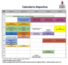 cronograma de los XI Juegos Latinoamericanos de Polic&iacute;as y Bomberos