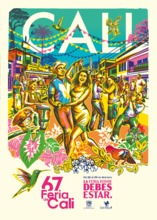 En la imagen, los maestros impresores de La Linterna entregando el afiche oficial al alcalde Alejandro Eder.