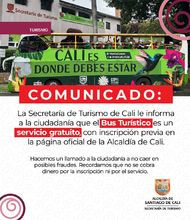 Secretar&iacute;a de Turismo de Cali alerta de modalidades de fraude en el servicio de bus tur&iacute;stico