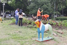 Con un caracol&iacute; y jard&iacute;n para polinizadores, se realiz&oacute; la reposici&oacute;n del caucho talado en el Parque del Perro