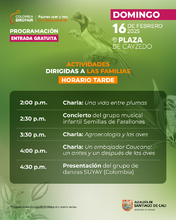 Por primera vez, la Colombia Birdfair es para todos: programaci&oacute;n gratuita en la Plaza de Cayzedo el 15 y 16 de febrero