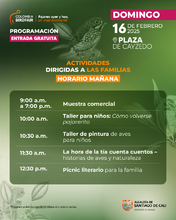 Por primera vez, la Colombia Birdfair es para todos: programaci&oacute;n gratuita en la Plaza de Cayzedo el 15 y 16 de febrero