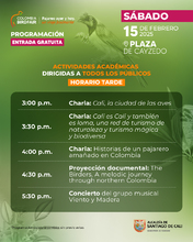 Por primera vez, la Colombia Birdfair es para todos: programaci&oacute;n gratuita en la Plaza de Cayzedo el 15 y 16 de febrero