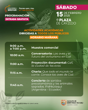 Por primera vez, la Colombia Birdfair es para todos: programaci&oacute;n gratuita en la Plaza de Cayzedo el 15 y 16 de febrero