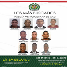 Con nuevo cartel de los m&aacute;s buscados, Alcald&iacute;a de Cali y Polic&iacute;a Metropolitana intensifican ofensiva contra el crimen