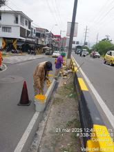 Alcald&iacute;a de Cali pinta m&aacute;s de 3.5 kil&oacute;metros de bordillos sobre la Autopista Suroriental y mejora la seguridad vial de los cale&ntilde;os