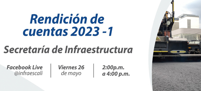 Infraestructura rendir&aacute; cuentas a la comunidad el viernes 26 de mayo