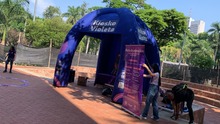 Plazoleta Bellas Artes, un espacio que se pinta de violeta para las mujeres