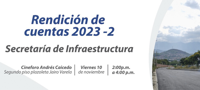 Con&eacute;ctese el viernes 10 de noviembre a la rendici&oacute;n de cuentas de la Secretaria de Infraestructura