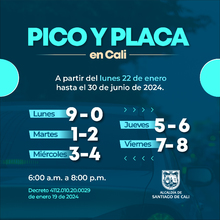 Medida de pico y placa en Cali: horarios y c&oacute;mo funcionar&aacute;