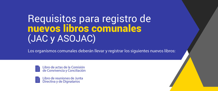 Nuevos requisitos para registro de los libros comunales de JAC y ASOJAC
