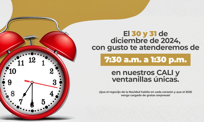 Conozca los horarios de atenci&oacute;n en la Alcald&iacute;a para el 30  y 31 de diciembre