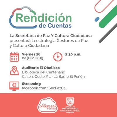 Rendici&oacute;n de cuentas - Secretar&iacute;a de Paz y Cultura Ciudadana