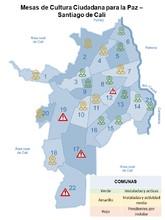 Comunas de intervenci&oacute;n de las Mesas de Cultura Ciudadana