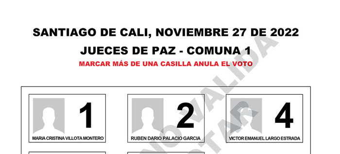 Conoce los tarjetones para votar por la justicia comunitaria
