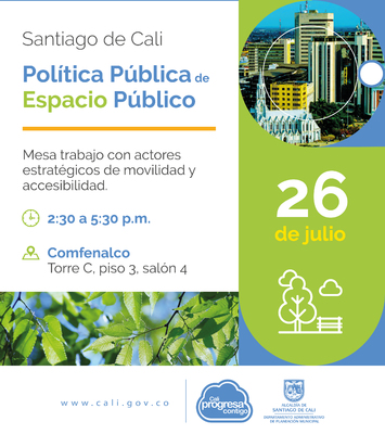 Mesa con actores estrat&eacute;gicos Pol&iacute;tica P&uacute;blica de Espacio P&uacute;blico