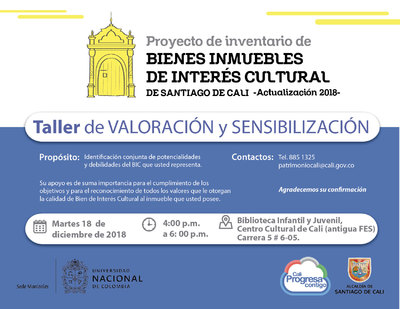 Taller de valoraci&oacute;n y sensibilizaci&oacute;n del proyecto de actualizaci&oacute;n del inventario de BIC