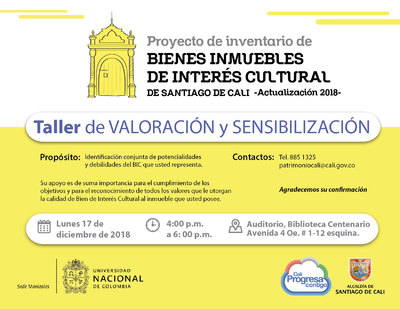 Taller de valoraci&oacute;n y sensibilizaci&oacute;n del proyecto de actualizaci&oacute;n del inventario de BIC