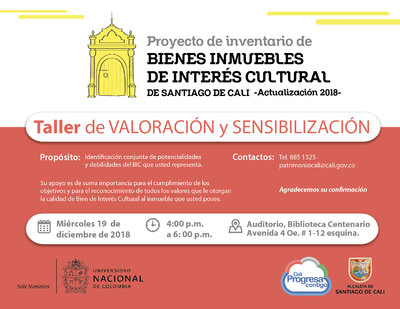 Taller de valoraci&oacute;n y sensibilizaci&oacute;n del proyecto de actualizaci&oacute;n del inventario de BIC