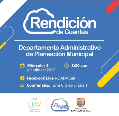 Rendici&oacute;n de Cuentas Departamento Administrativo de Planeaci&oacute;n Municipal julio de 2019