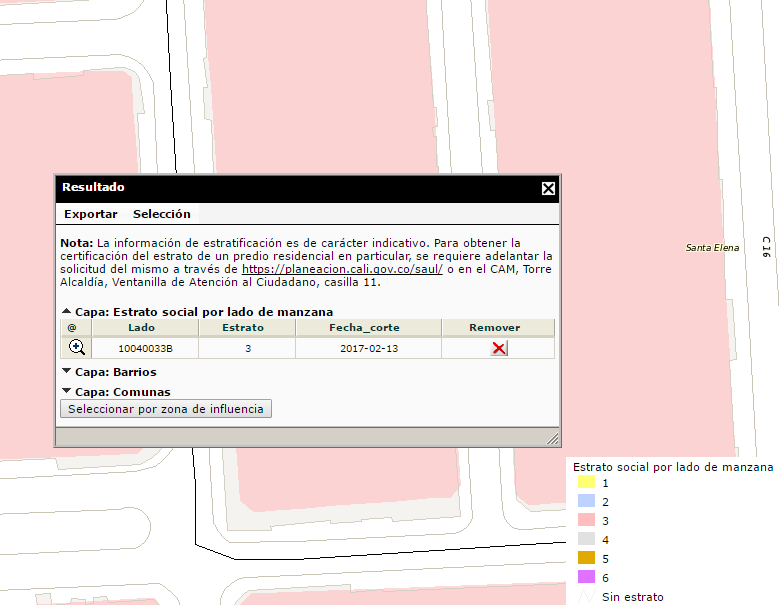 Nueva consulta de Estratificación en el Geovisor IDESC