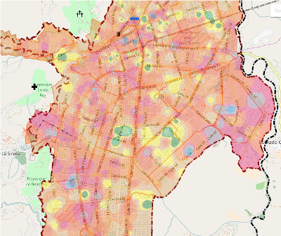 Mapa del mes de enero - Ruido en Santiago de Cali 2015
