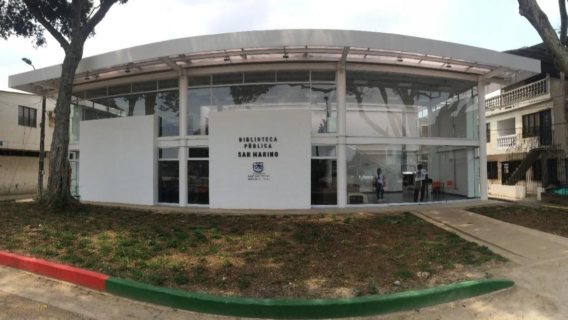 Fachada de la biblioteca pública San Marino