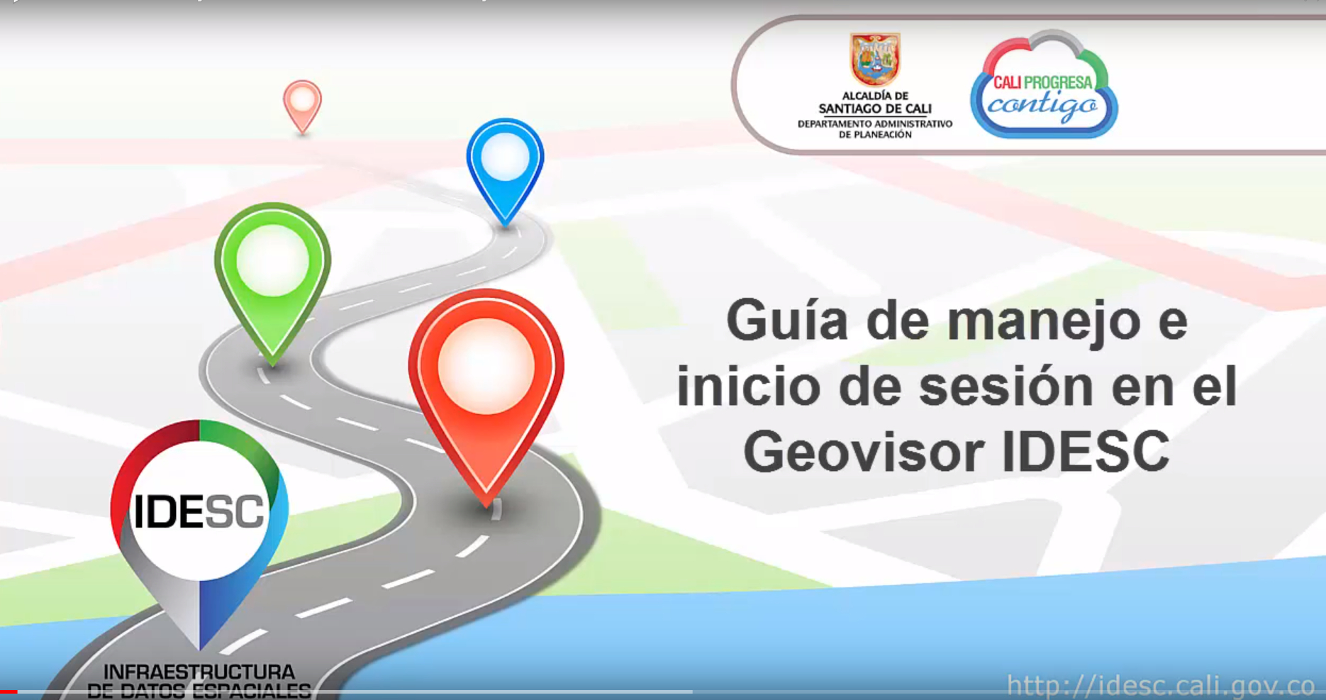 Imagen de la aplicación web geográfica de Narrativas de Mapas con el mapa de Cali al fondo.