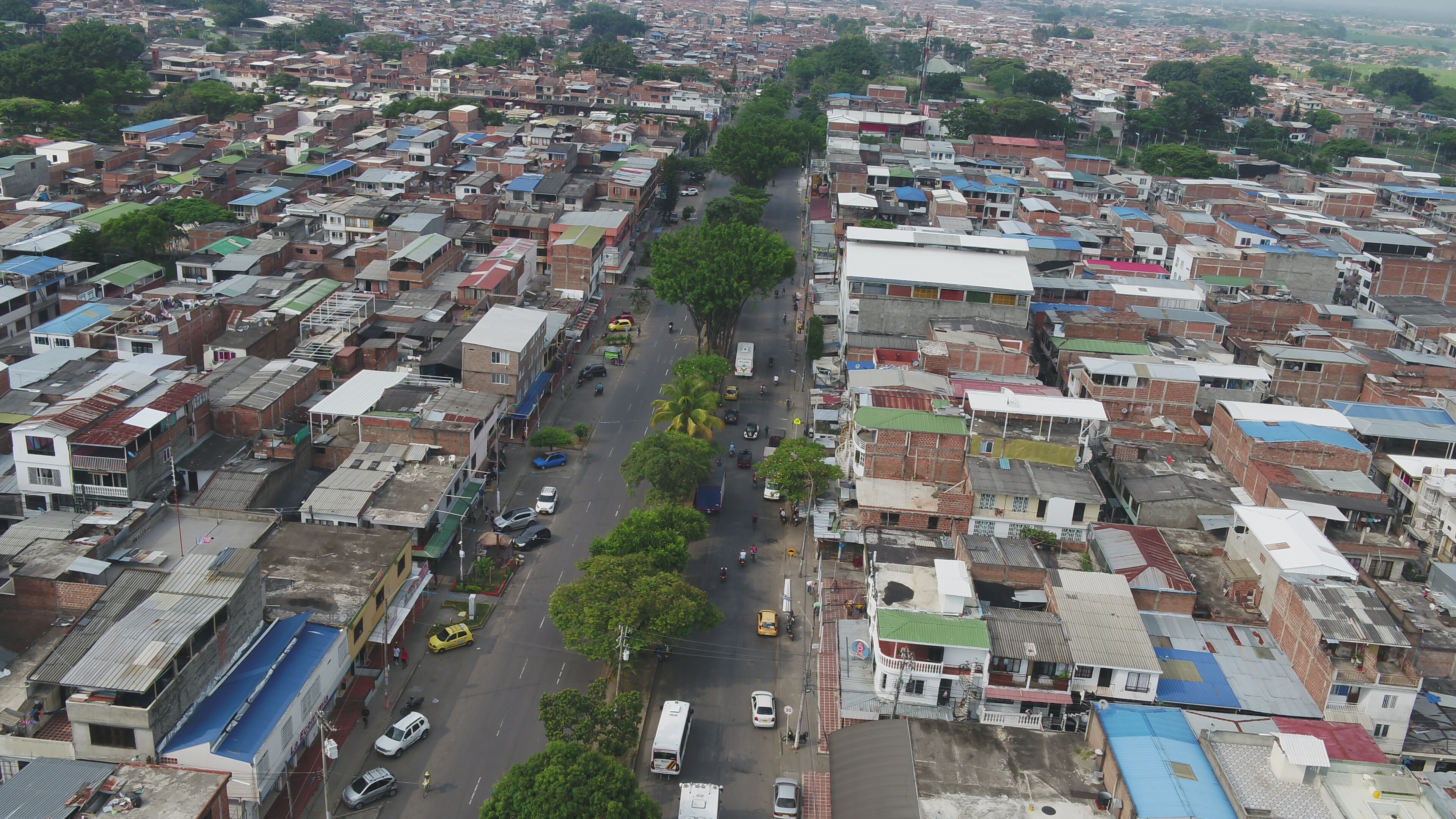 Imagen aérea del barrio Ciudad Córdoba, donde se muestran una panorámica de la casas.