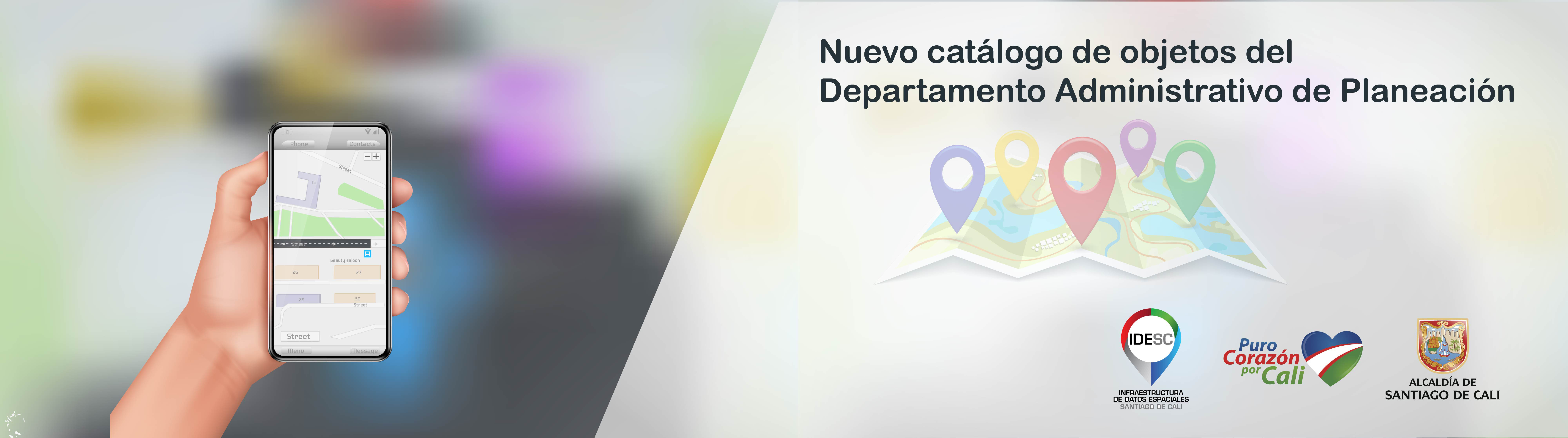 Pieza gráfica que contiene la imagen de un mapa sobre el cual se posa un ícono de posición con una mujer saludando y al fondo un mapa con calles, árboles e íconos de posición y aún lado los logos institucionales.
