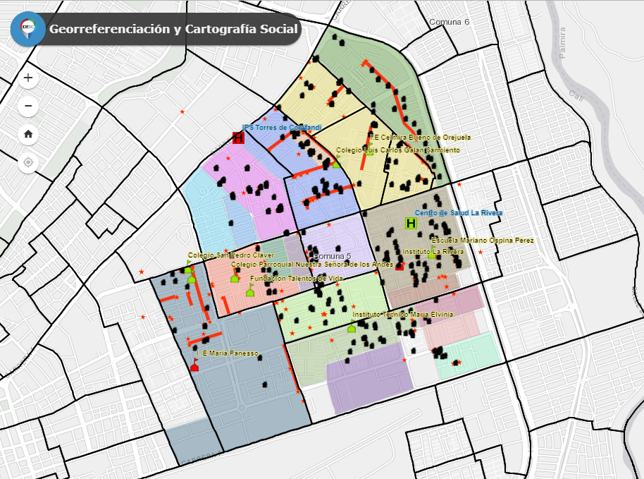 Aplicación web con la delimitación de los radios de acción y la identificación de las problemáticas de la comuna 5.