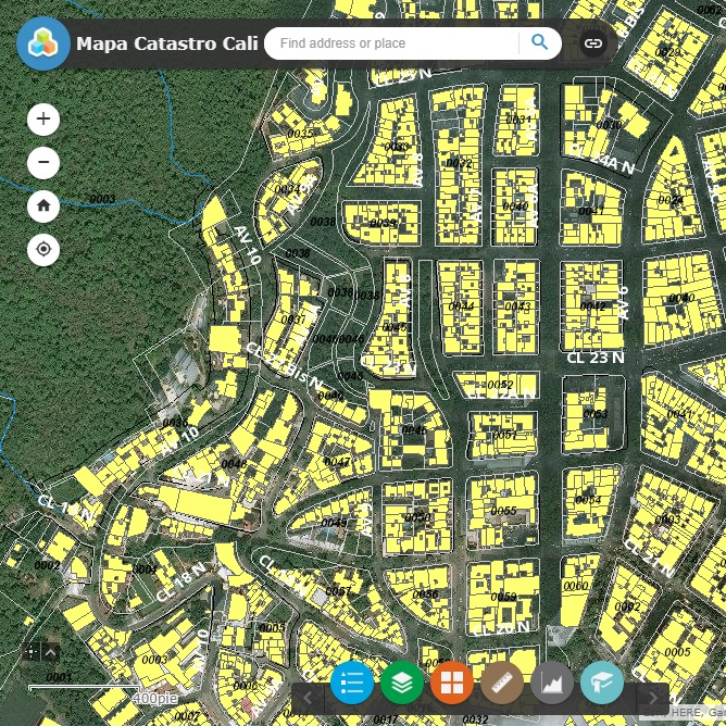 Imagen de la aplicación web geográfica del mapa catastral.