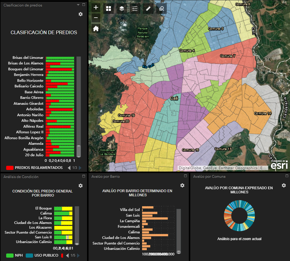 Imagen del Geovisor IDESC donde se muestra un sector del barrio Santa Mónica.
