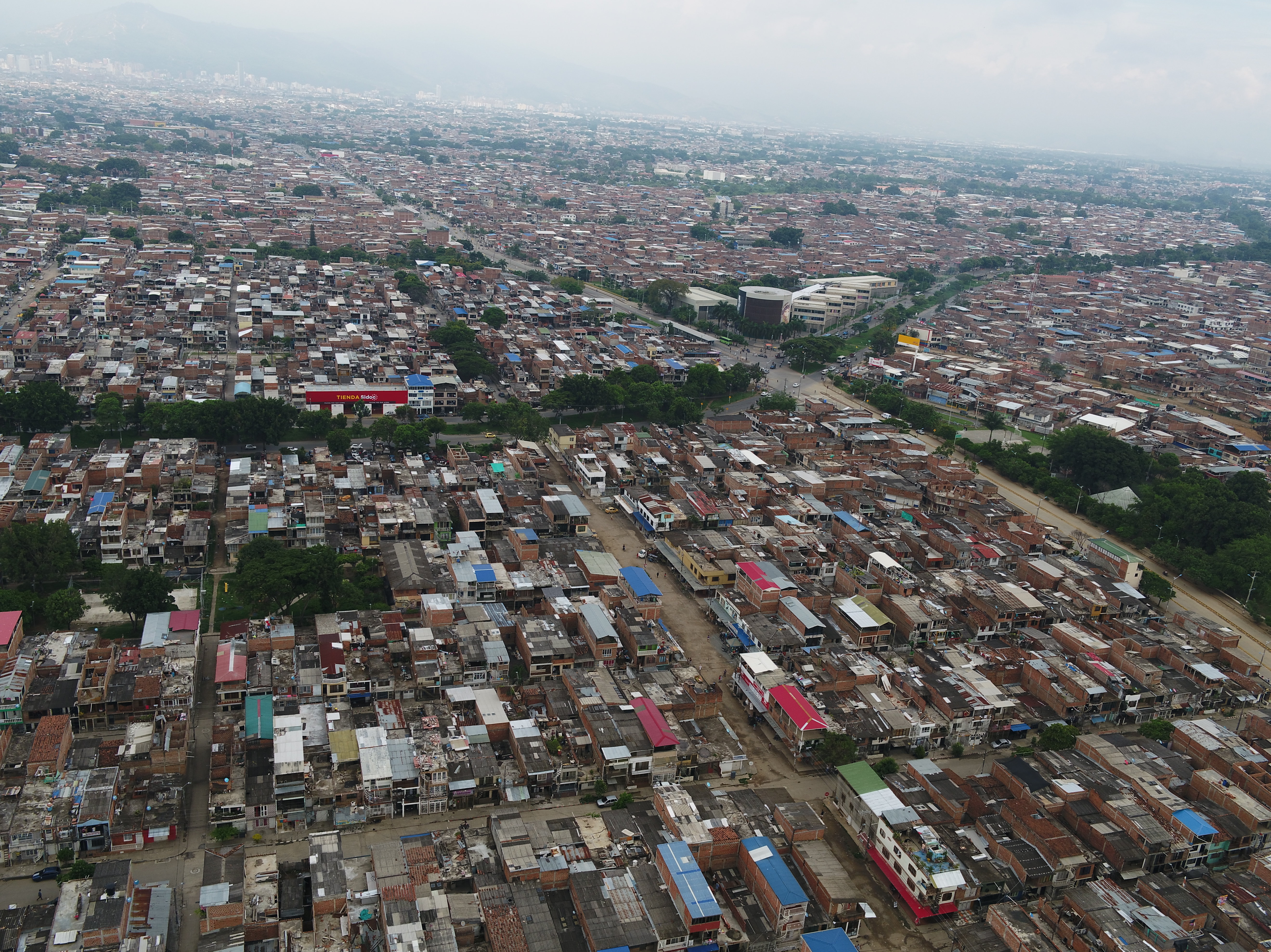 Imagen aérea del barrio Mojica, comuna 15.