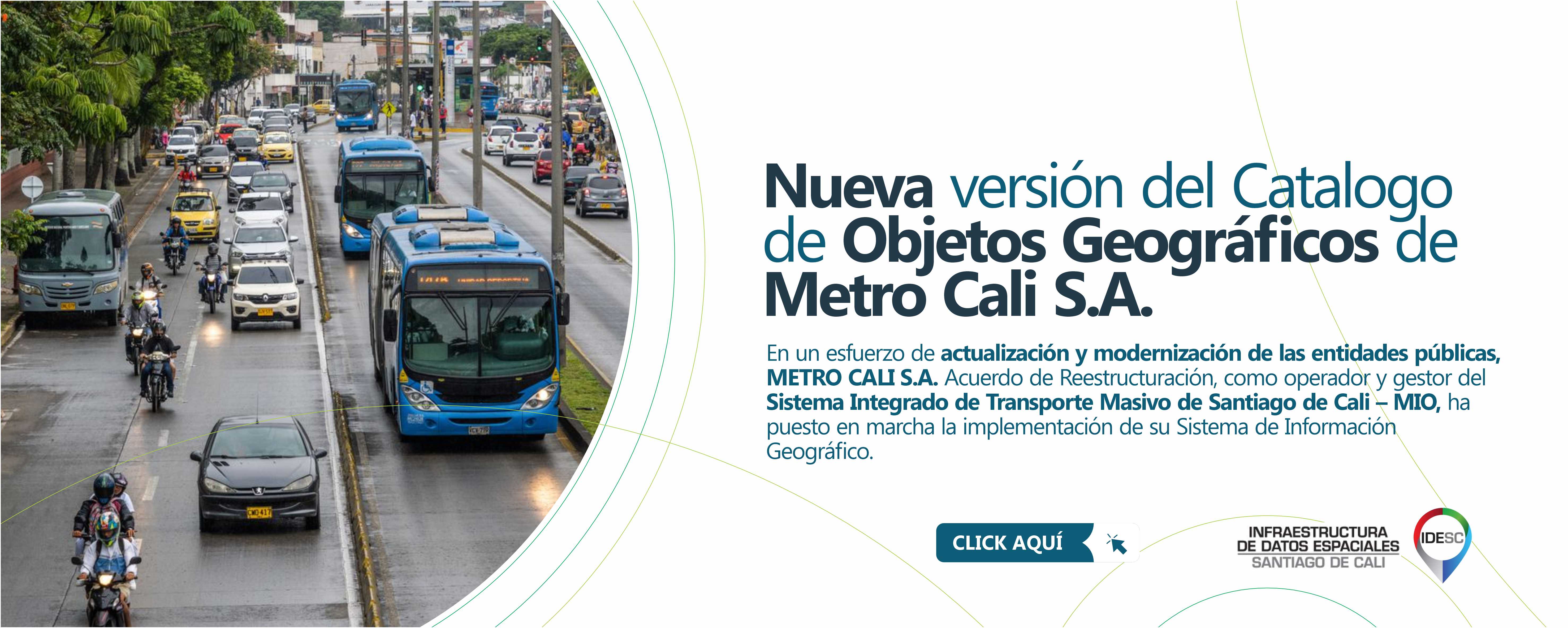 Pieza gráfica con una fotografía al lado izquierdo con vehículos y buses del MIO sobre una vía y al costado derecho el título de la noticia y debajo un breve resumen.