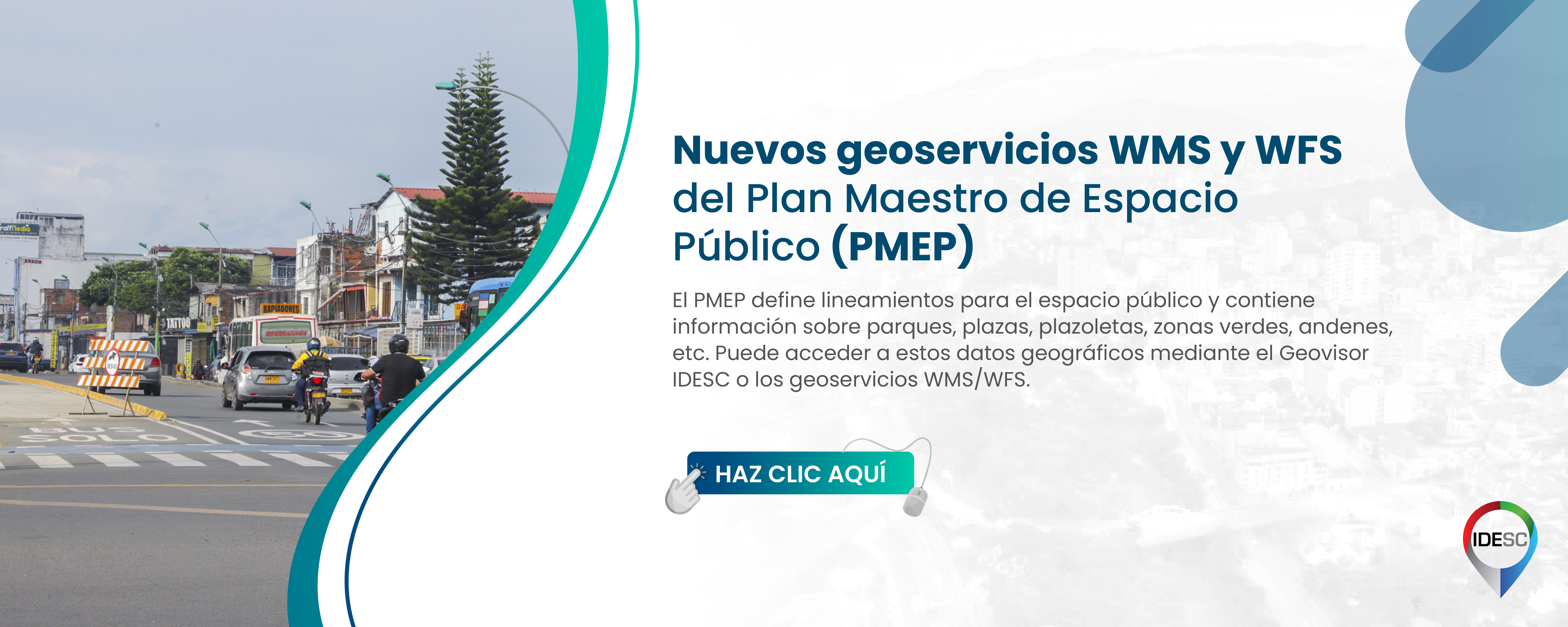 Pieza gráfica que contiene al lado izquierdo una fotografía del espacio público en un corredor del Sistema Integrado de Transporte Masivo y al costado derecho el título de la noticia y debajo un breve resumen.